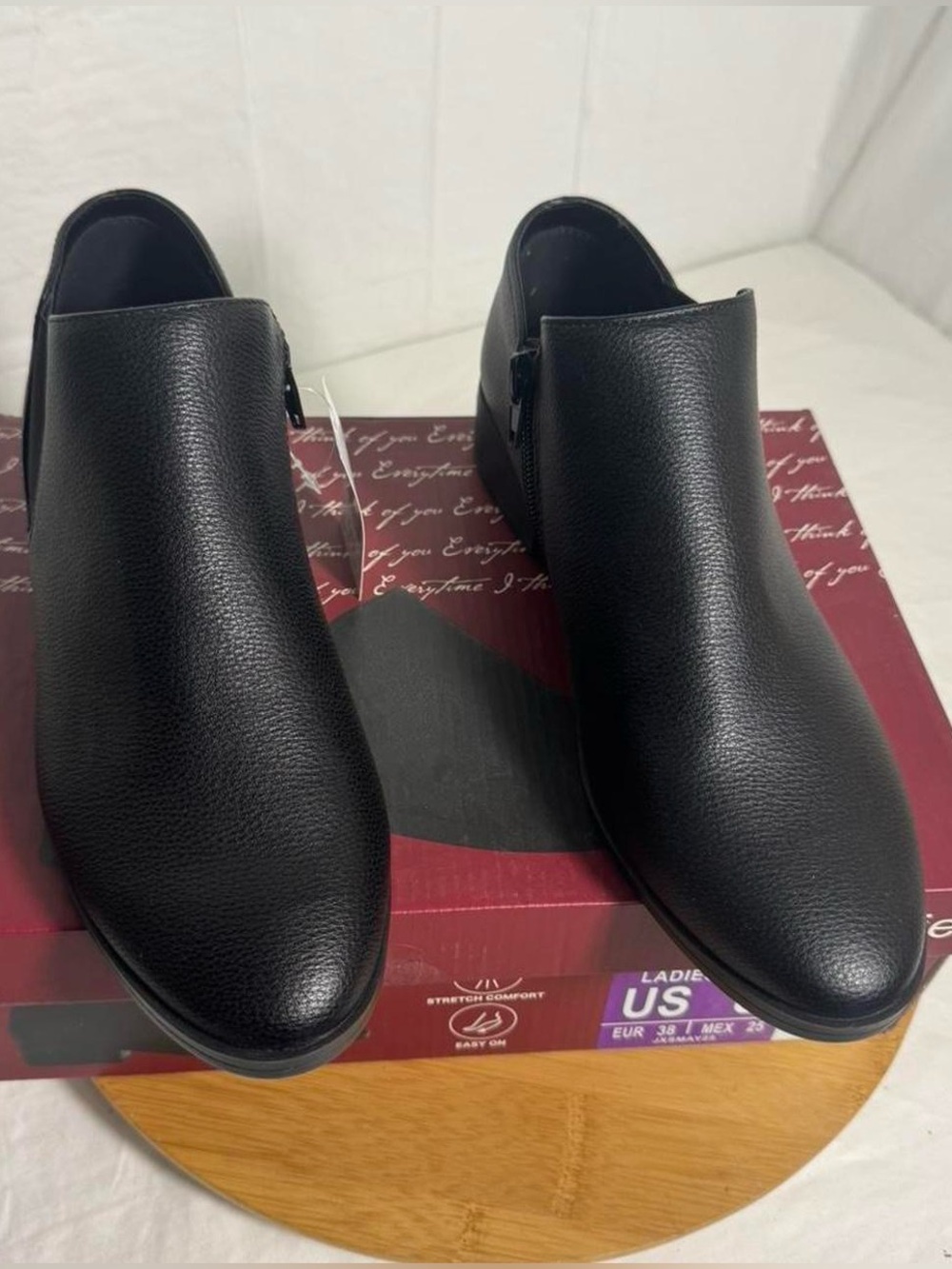 Kensie Sammy Women’s Size 8 Black Ankle Booties Stretch Comfort Zip NEW